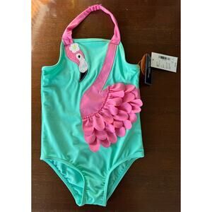NWT Gymboree Splish Splash One-piece Swimsuit Toddler Girls 3T Flamingo